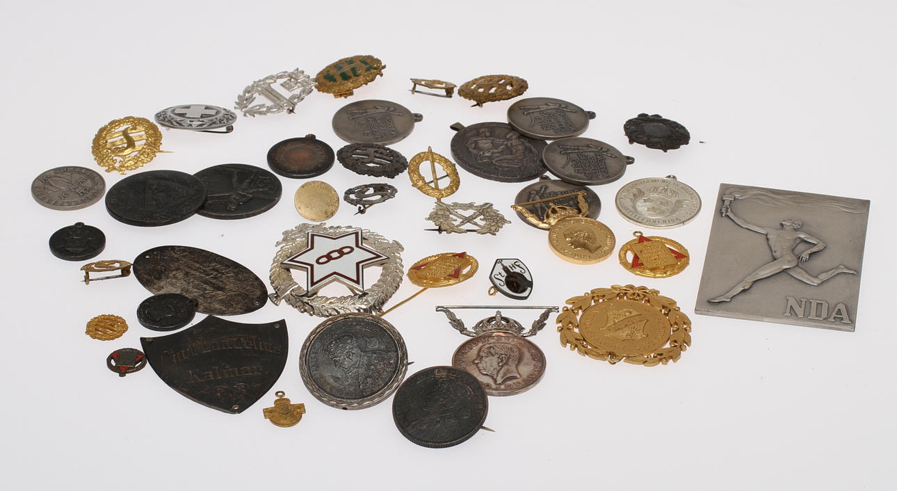 PARTI MEDALJER M M, silver. Total Vikt 493g.