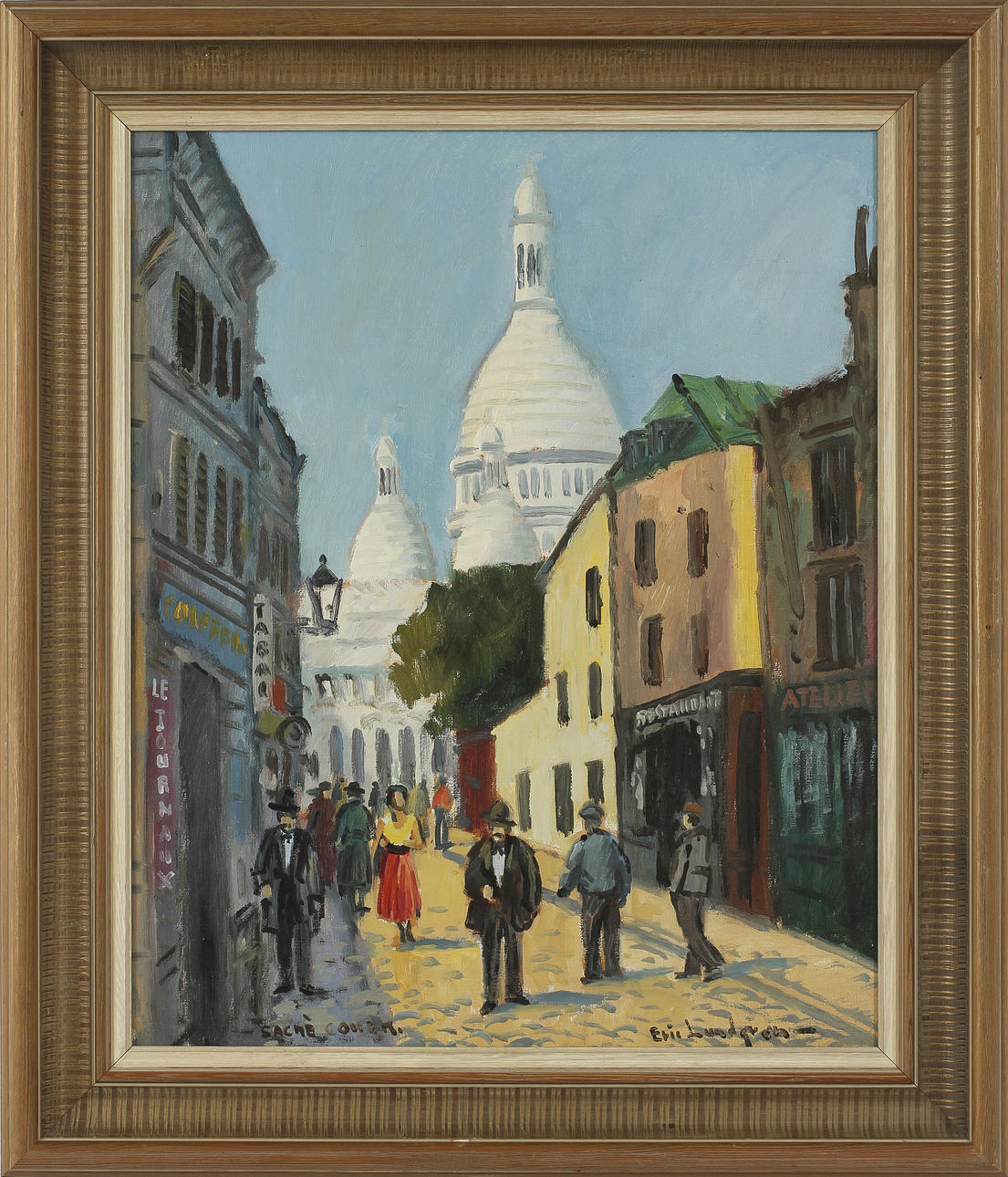 ERIK LUNDGREN. "Sacre Coeur" olja på duk, signerad.