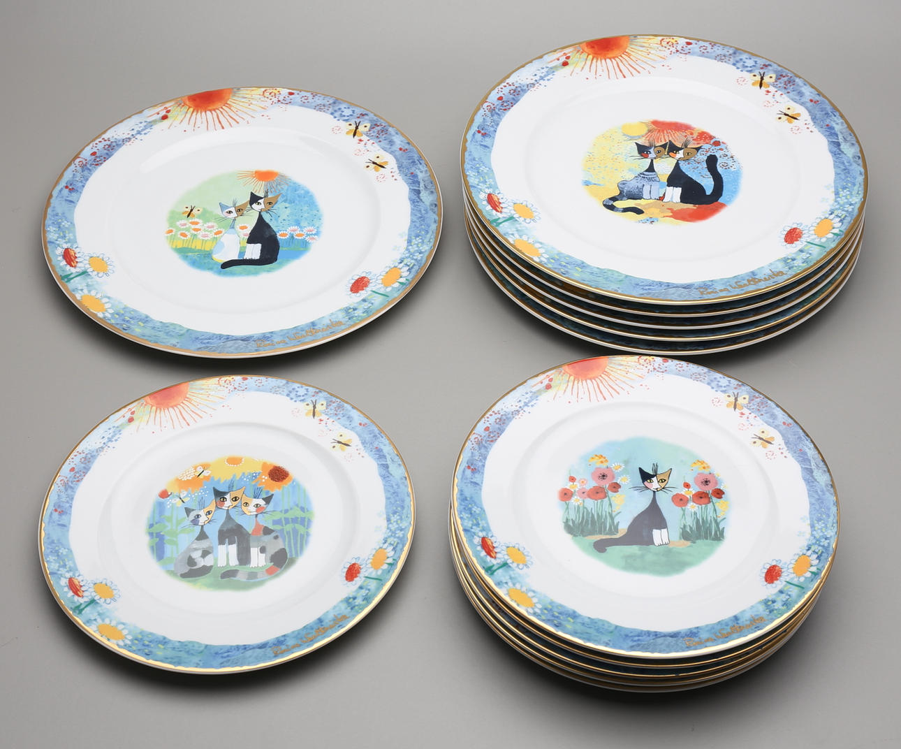 TALLRIKAR SAMT ASSIETTER, 6+6, Rosine Wachtmeister, Goebel.