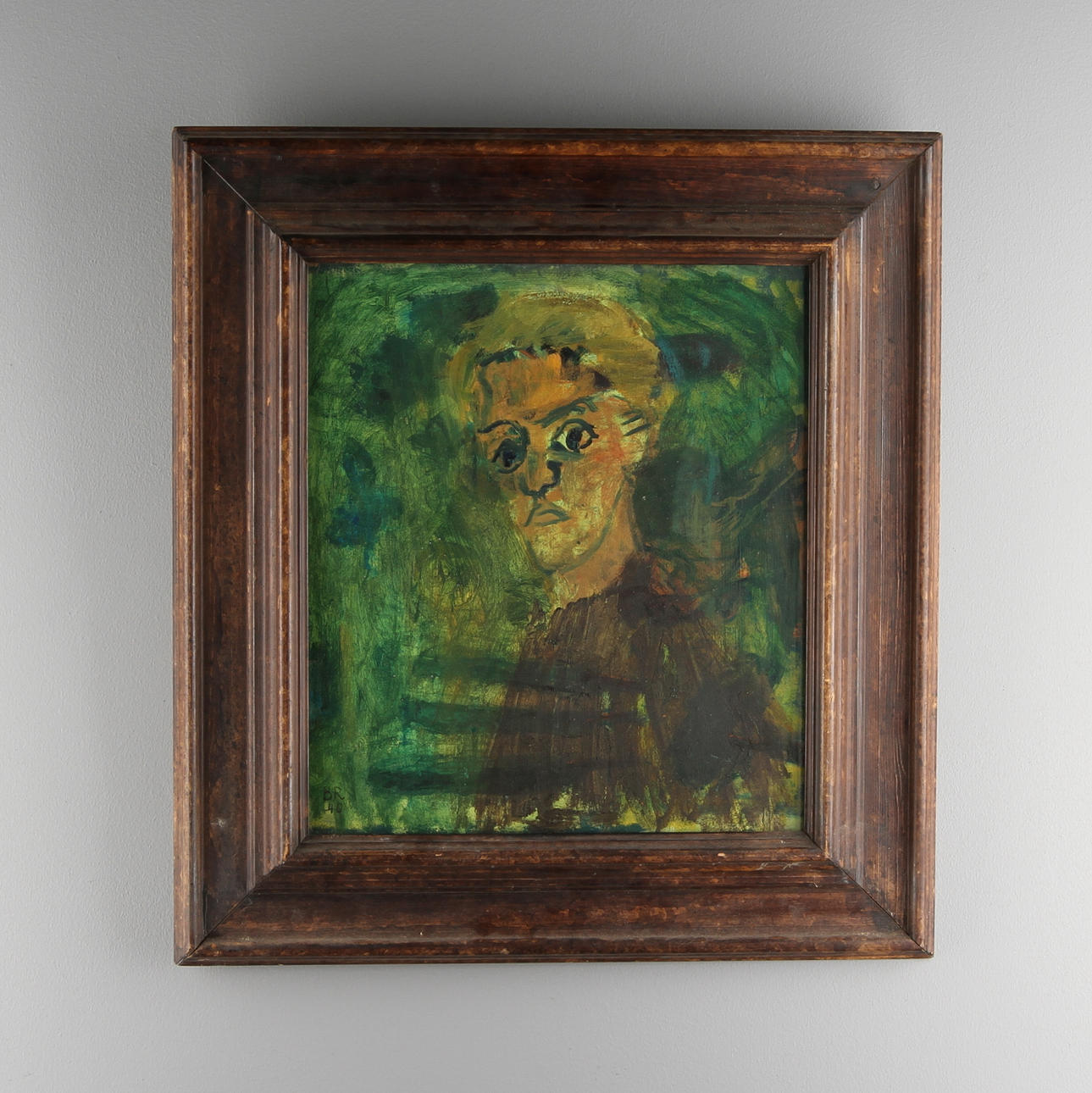 BERNT RINGQVIST. Självporträtt, olja på pannå, monogramsignerad samt daterad -40.