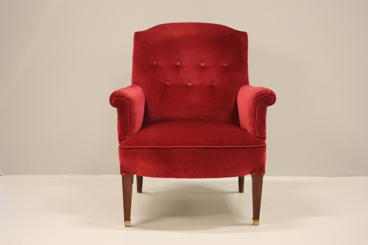 FÅTÖLJ, sammet, 1900-tal.