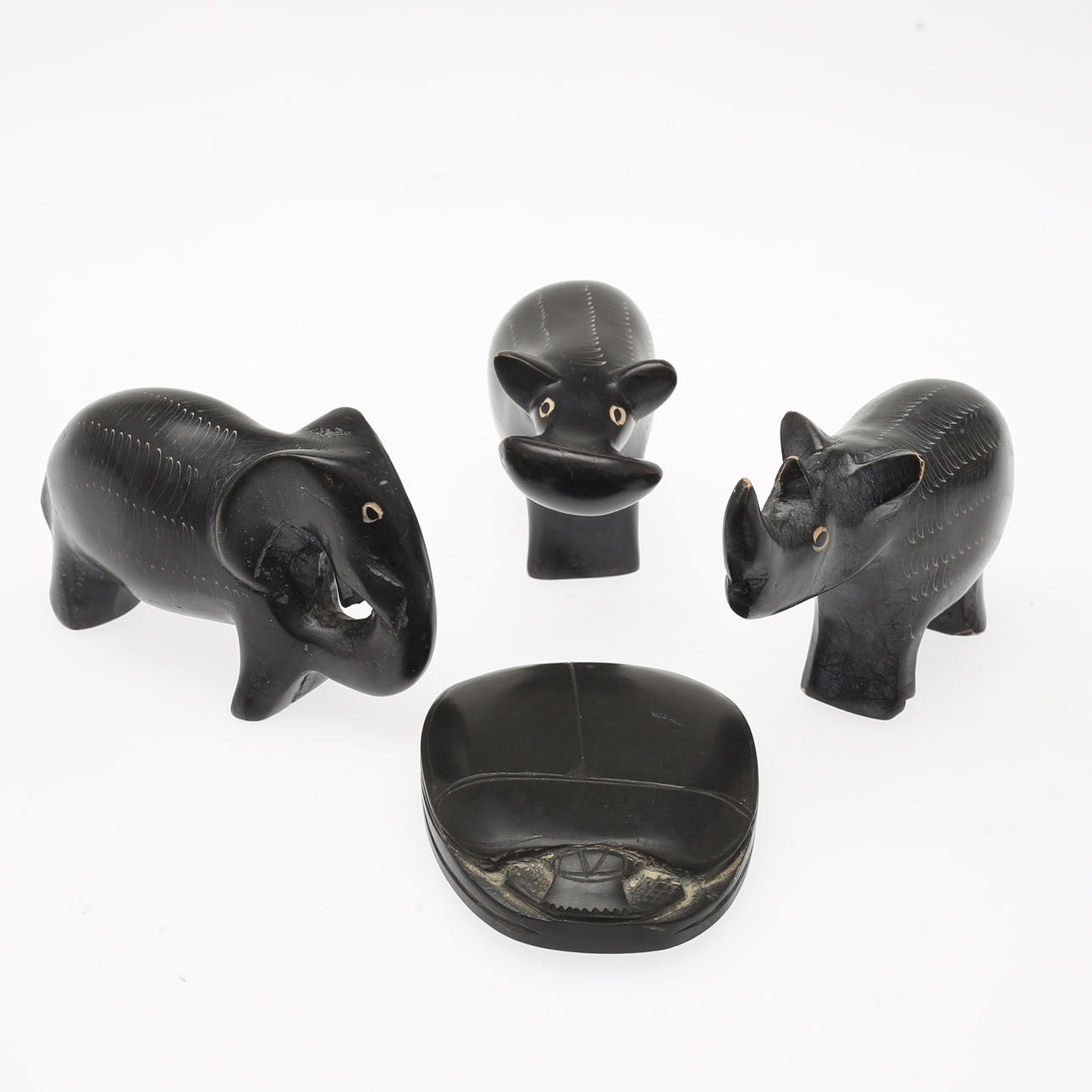 FIGURER, 4 stk, dyr, sten.