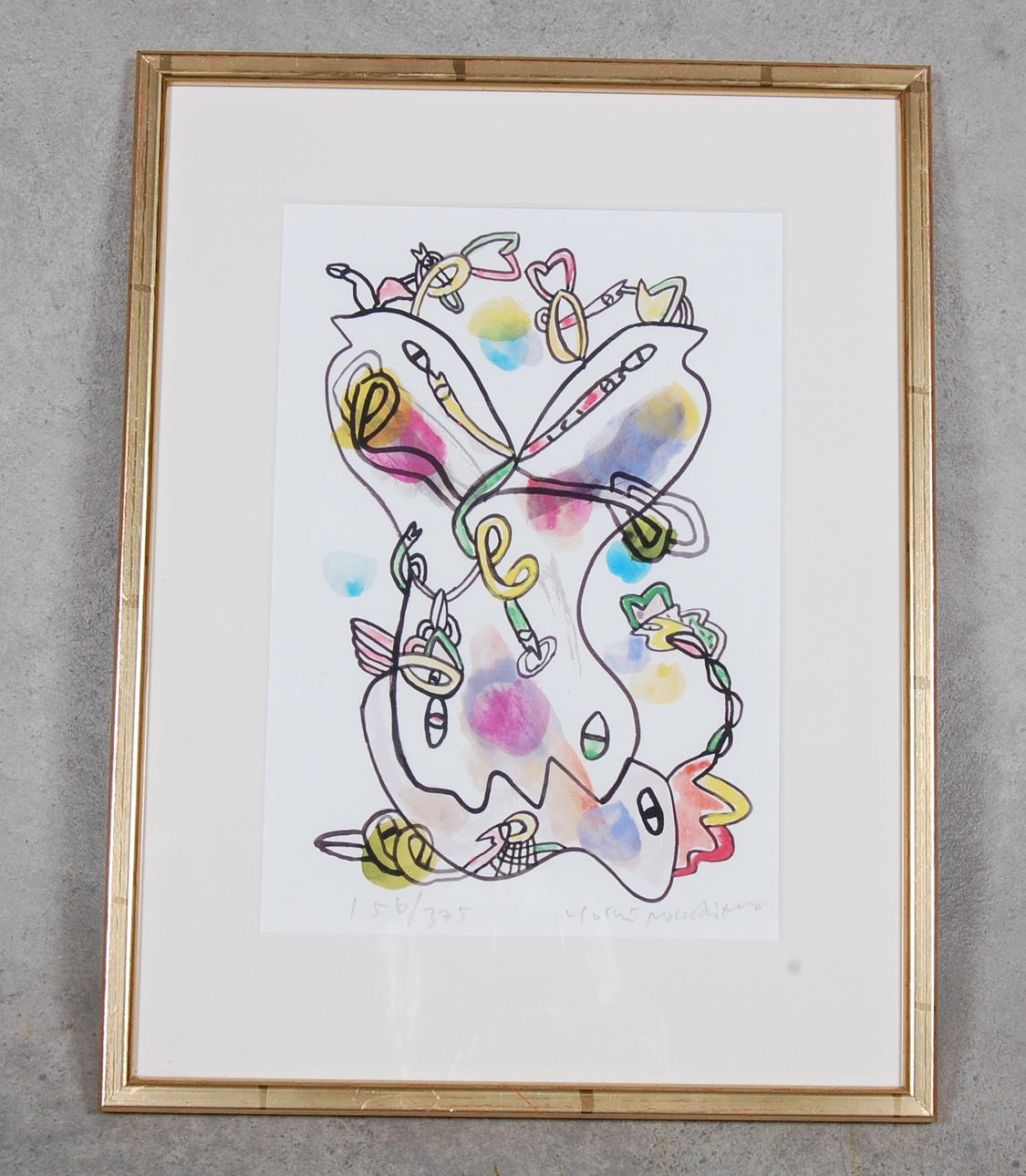 YOSHIO NAKAJIMA. färglitografi, signerad numrerad 156/375.