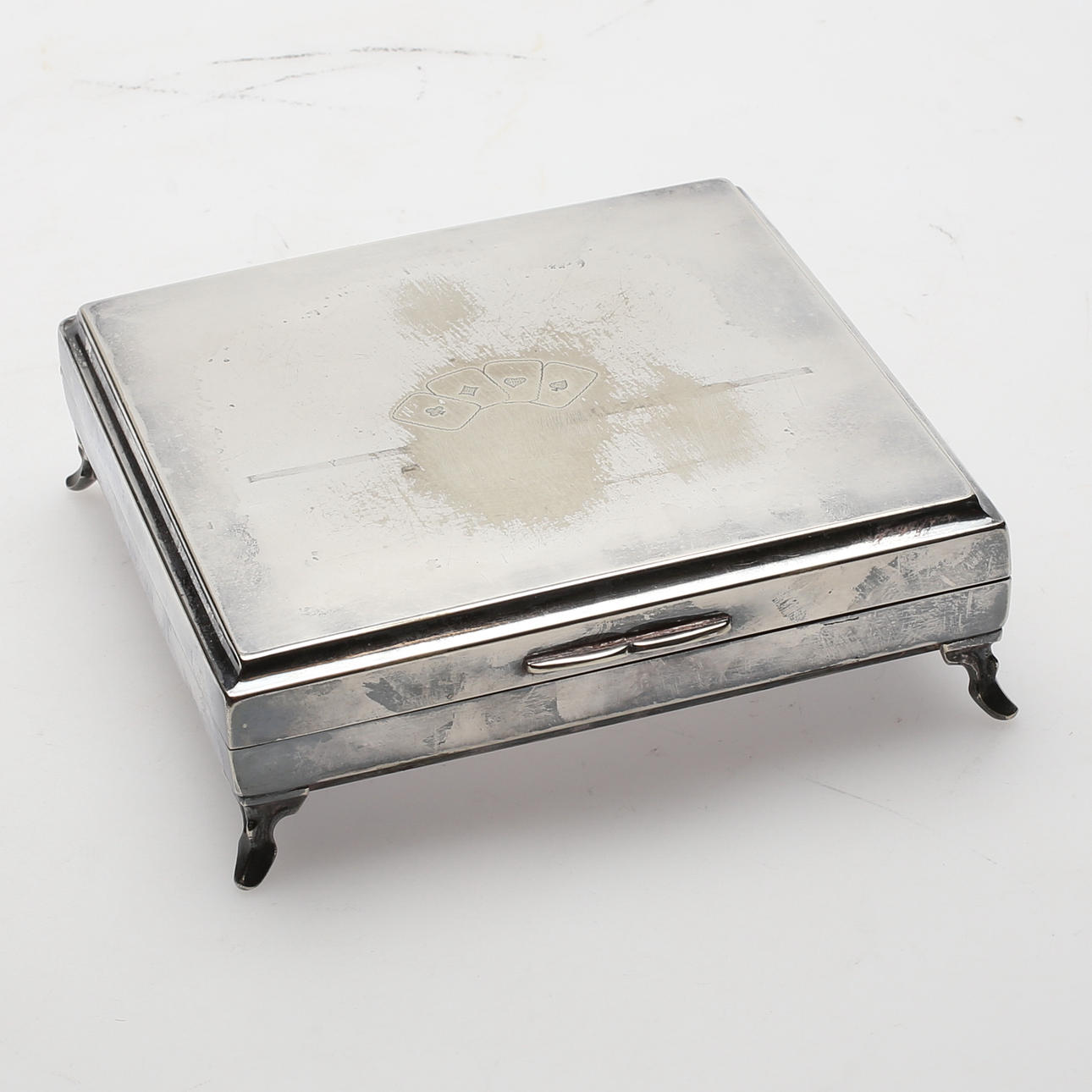 KORTLEKSHÅLLARE, nysilver.