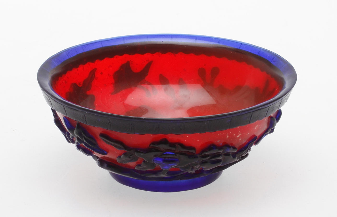 SKÅL, pekingglas, ostindisk, 1900-tal.