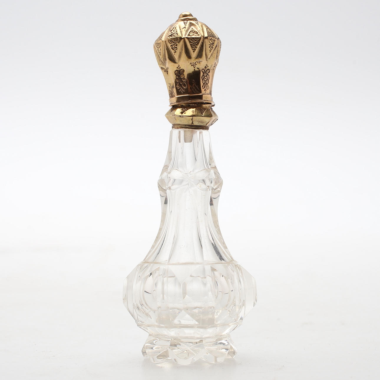 PARFUM-Flakon, Gold/Glas, 1900er.