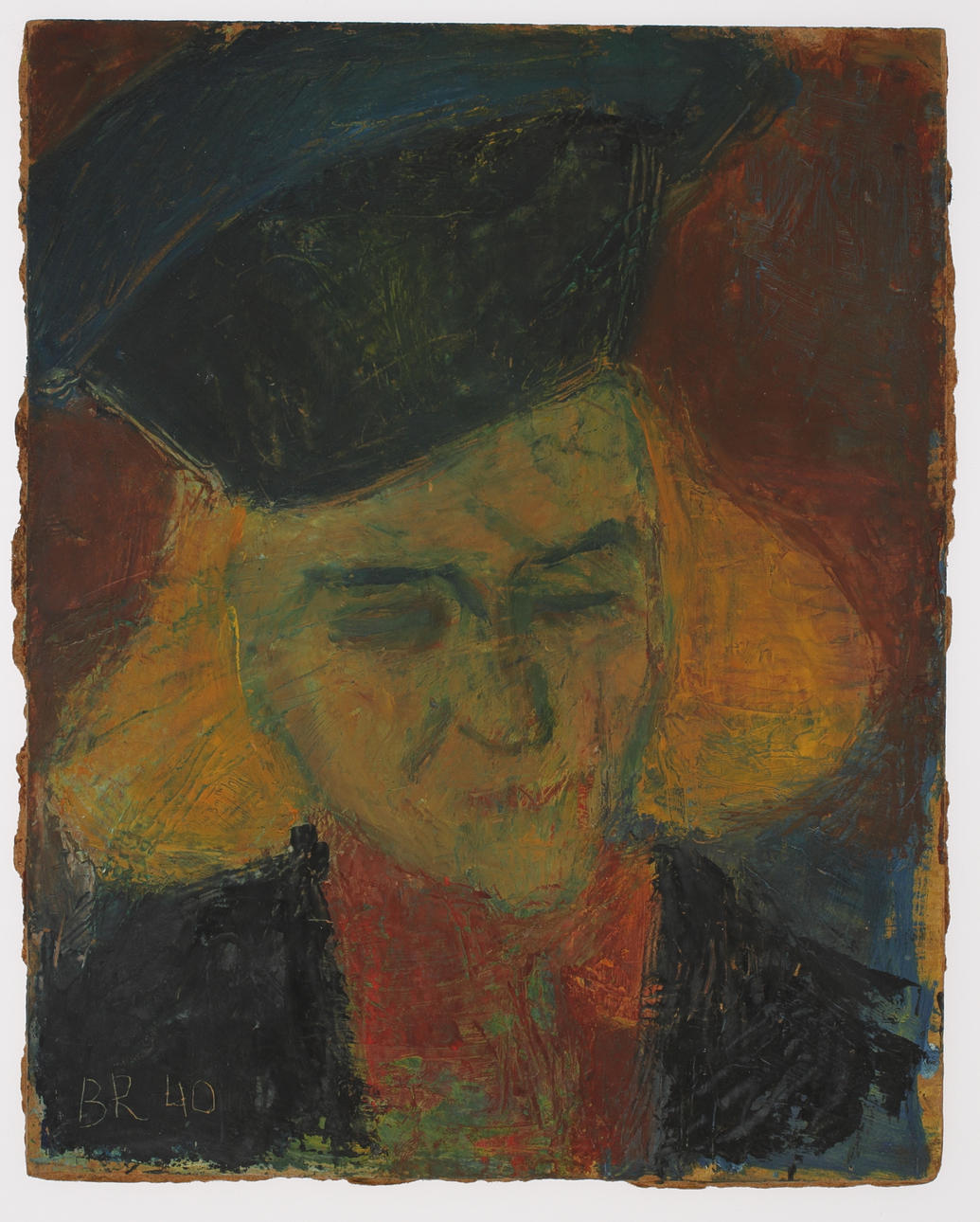 BERNT RINGQVIST. Porträtt, olja på pannå, monogramsignerad samt daterad 40.