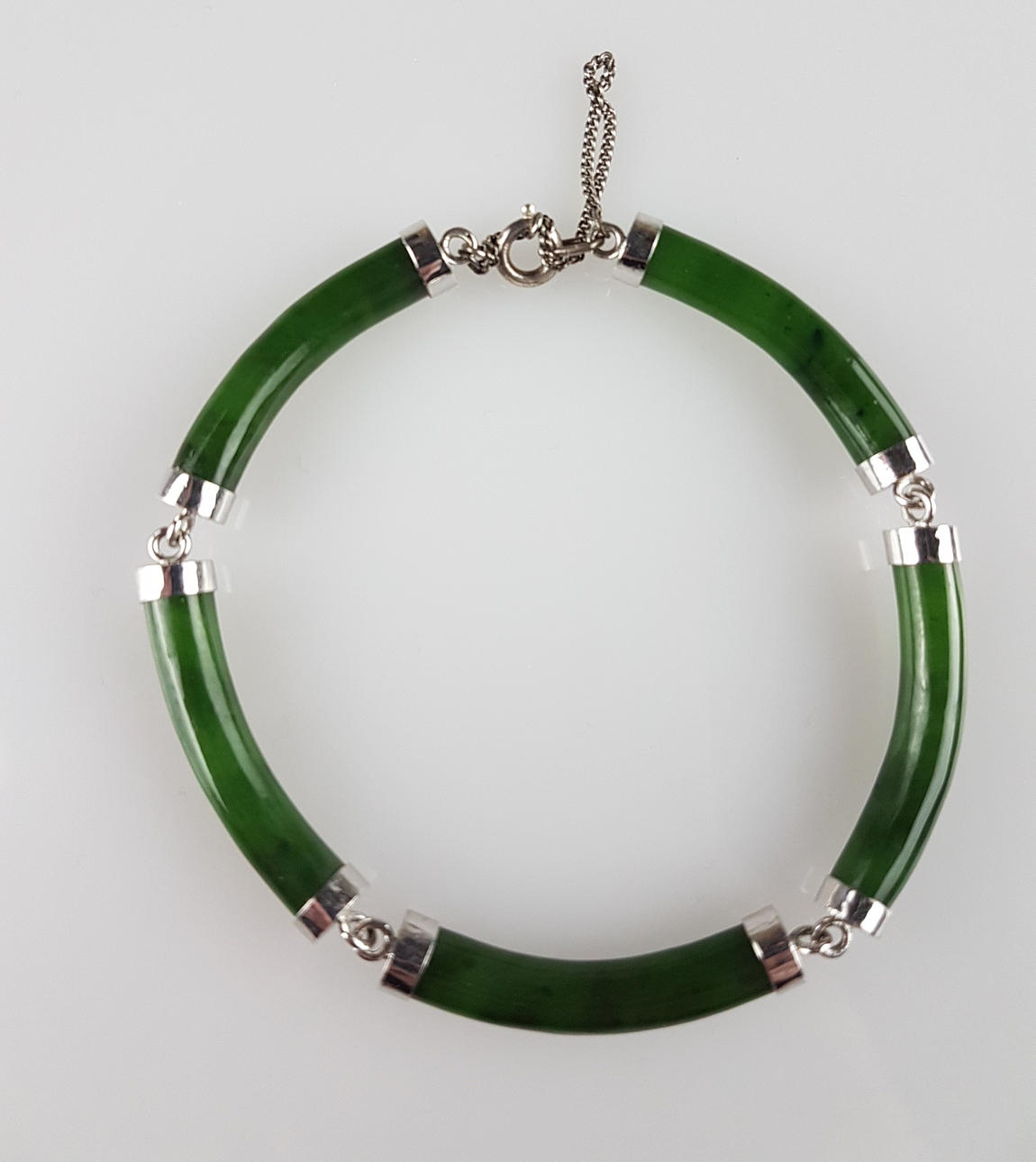 LINK BRACELET - Jade, green, D.ca.7cm.