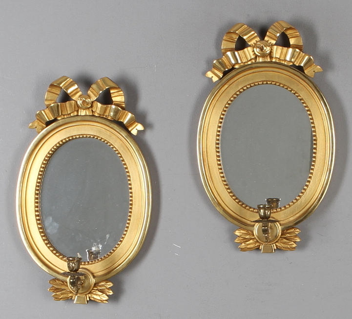 SPEGELAMPETTER, ett par, gustaviansk stil, 1900-tal.