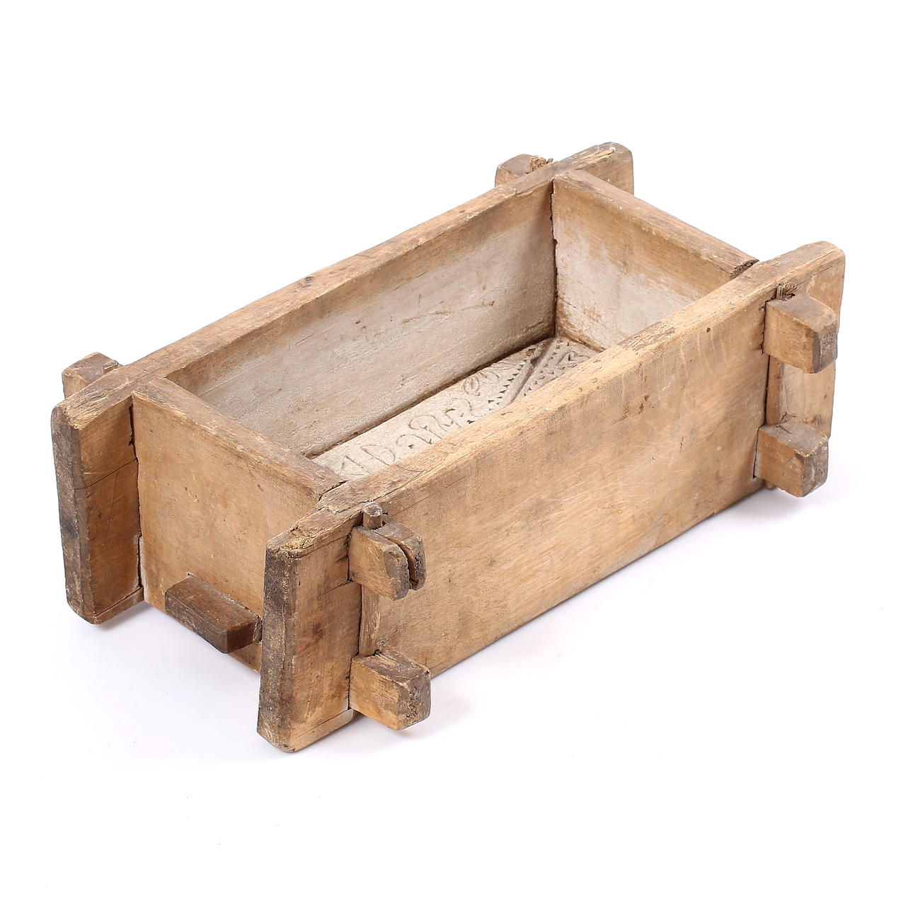 CHEESE MOLD, wood, monogram signed, 19th century.