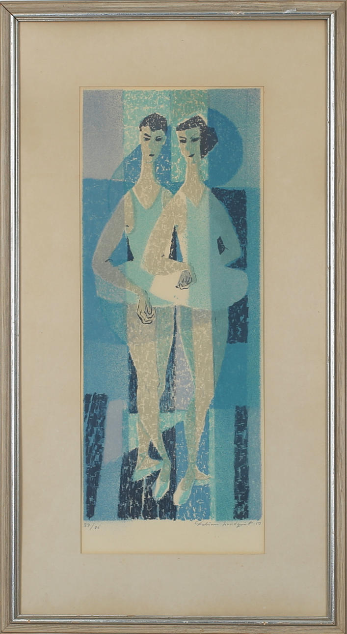 PARTI TAVLOR (3). Figurer. Olika tekniker. Signerade.