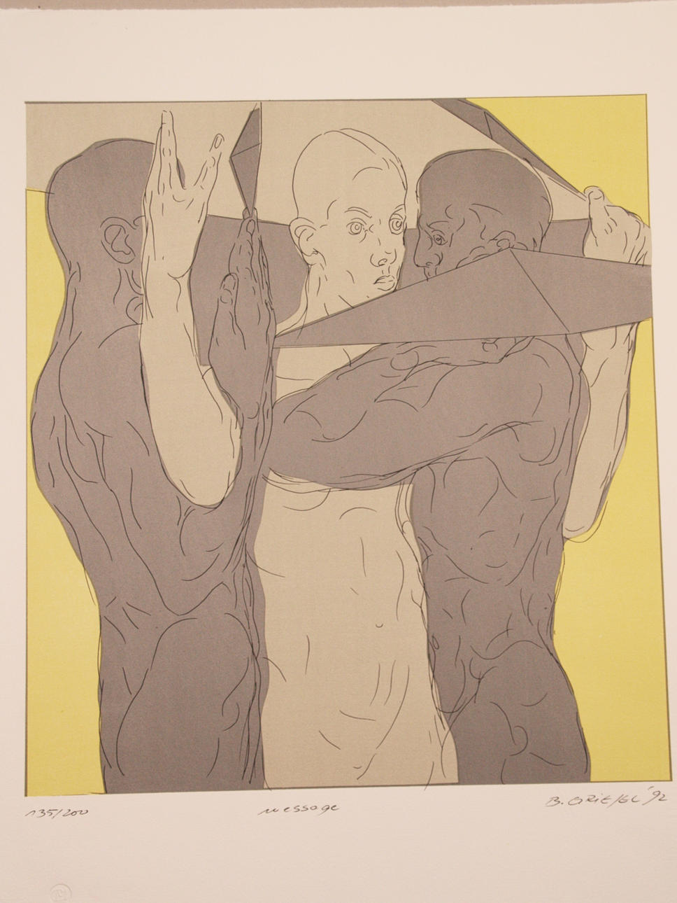 - BRUNO GRIESEL. "Message", 1992, lithograph, signed.