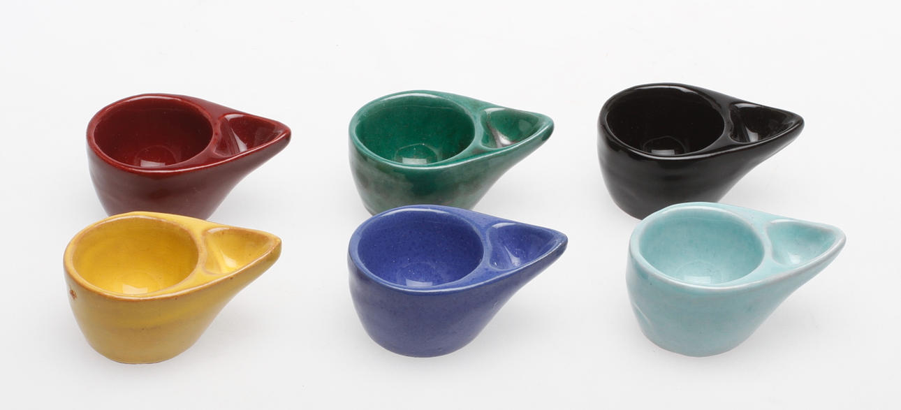 ÄGGKOPPAR, 6 st, keramik, Vibeke Utke Ramsing, Danmark.