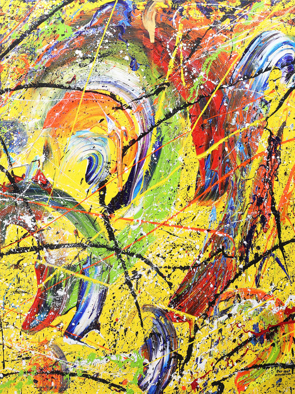 PER OLA ANDERSSON. Acrylic on canvas, composition, signed Per Ola Andersson.