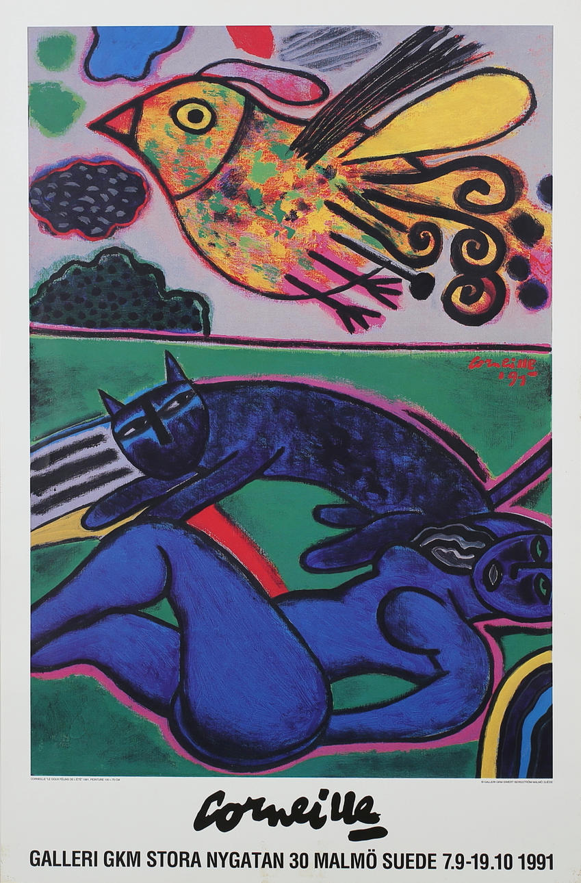 CORNEILLE. Utställningsaffisch. Coreille. Galleri GKM. Osignerad.