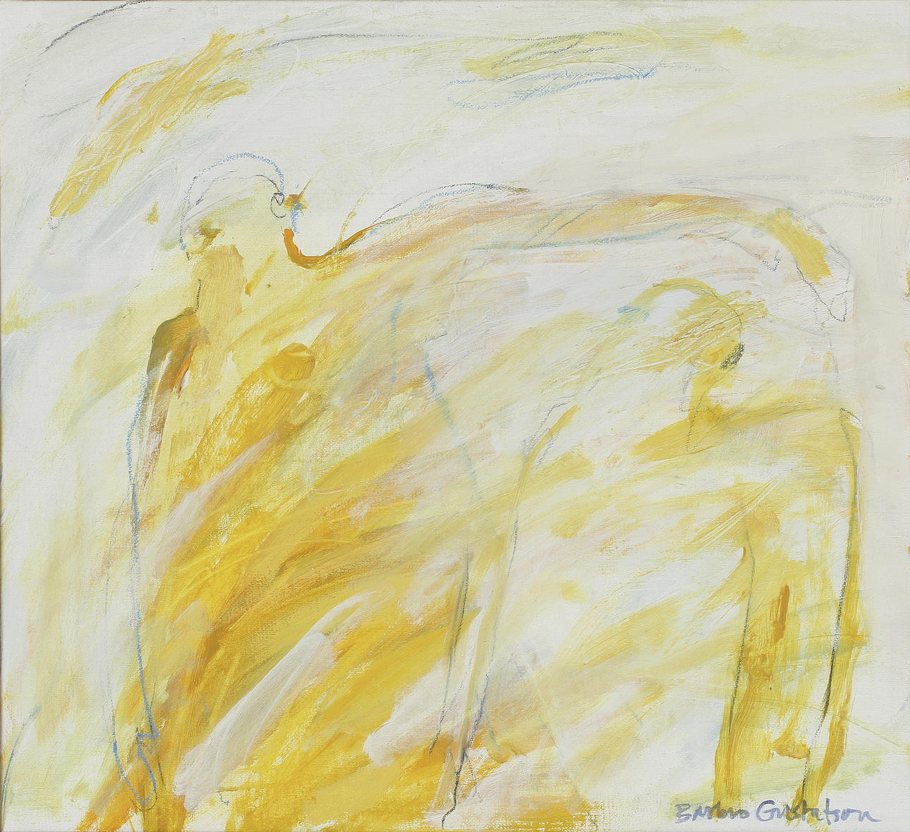 BARBRO GUSTAFSON. "Du och jag" Olja på duk, signerad.