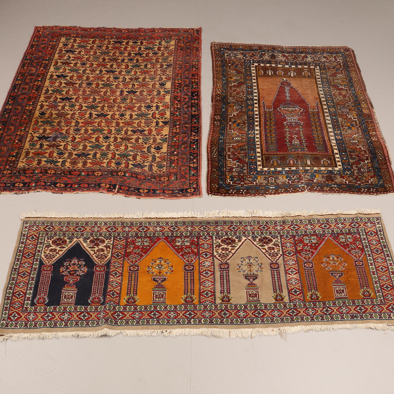 MATTOR, 3 stycken, orientaliska, semiantika.