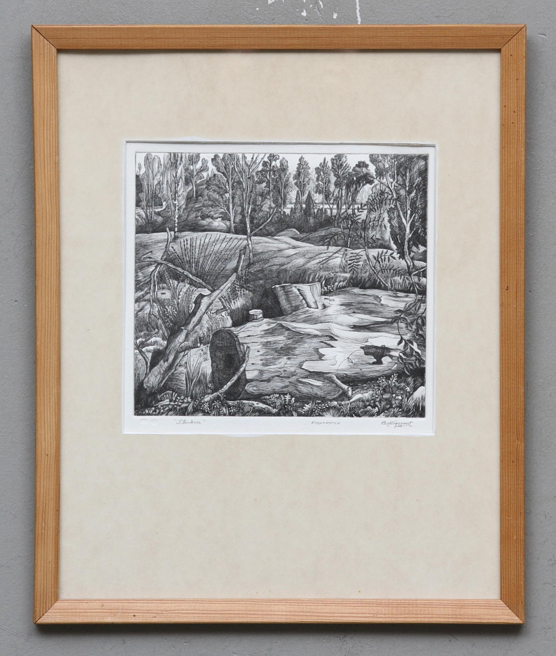 OLOF HÄGGQVIST. kopparstick, "Stocken".