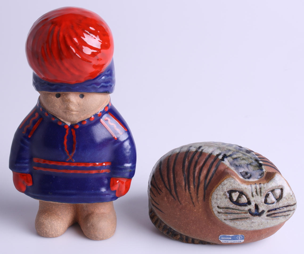 LISA LARSON. figuriner, 2 st, keramik, Lisa Larson.