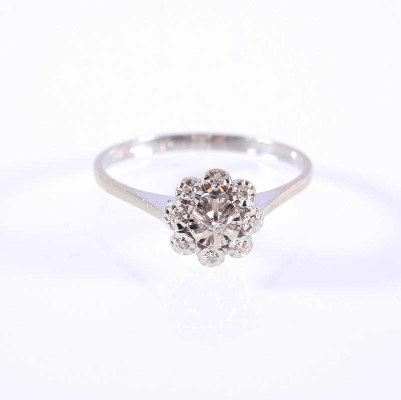 DIAMANTRING, vitguld 18K.