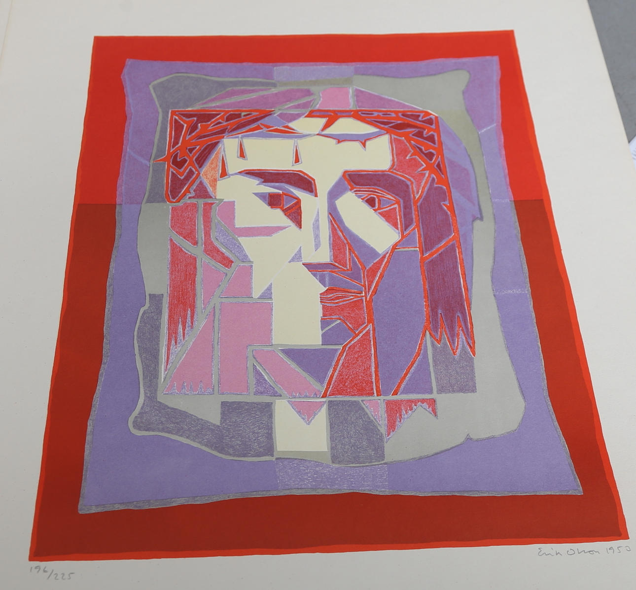 ART FOLDER, "Contemporary art on a Christian basis". 5 color lithographs, signed, numbered 196/225 and dated 1953.