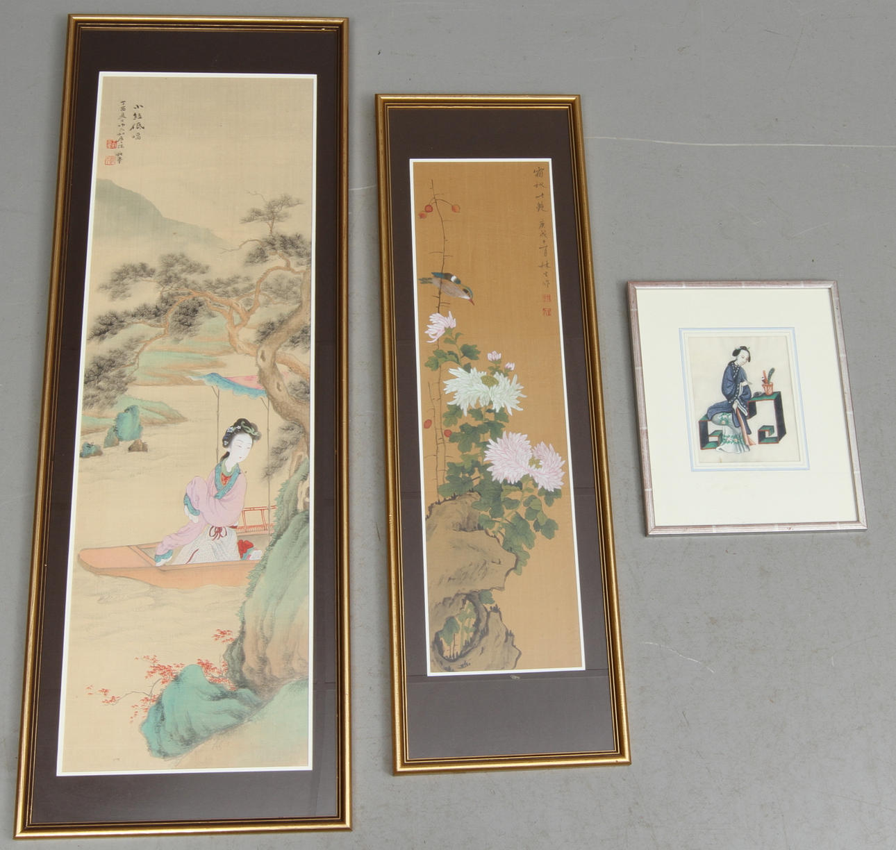 ORIENTALISKA MÅLNINGAR, blandtekniker, 3 st.