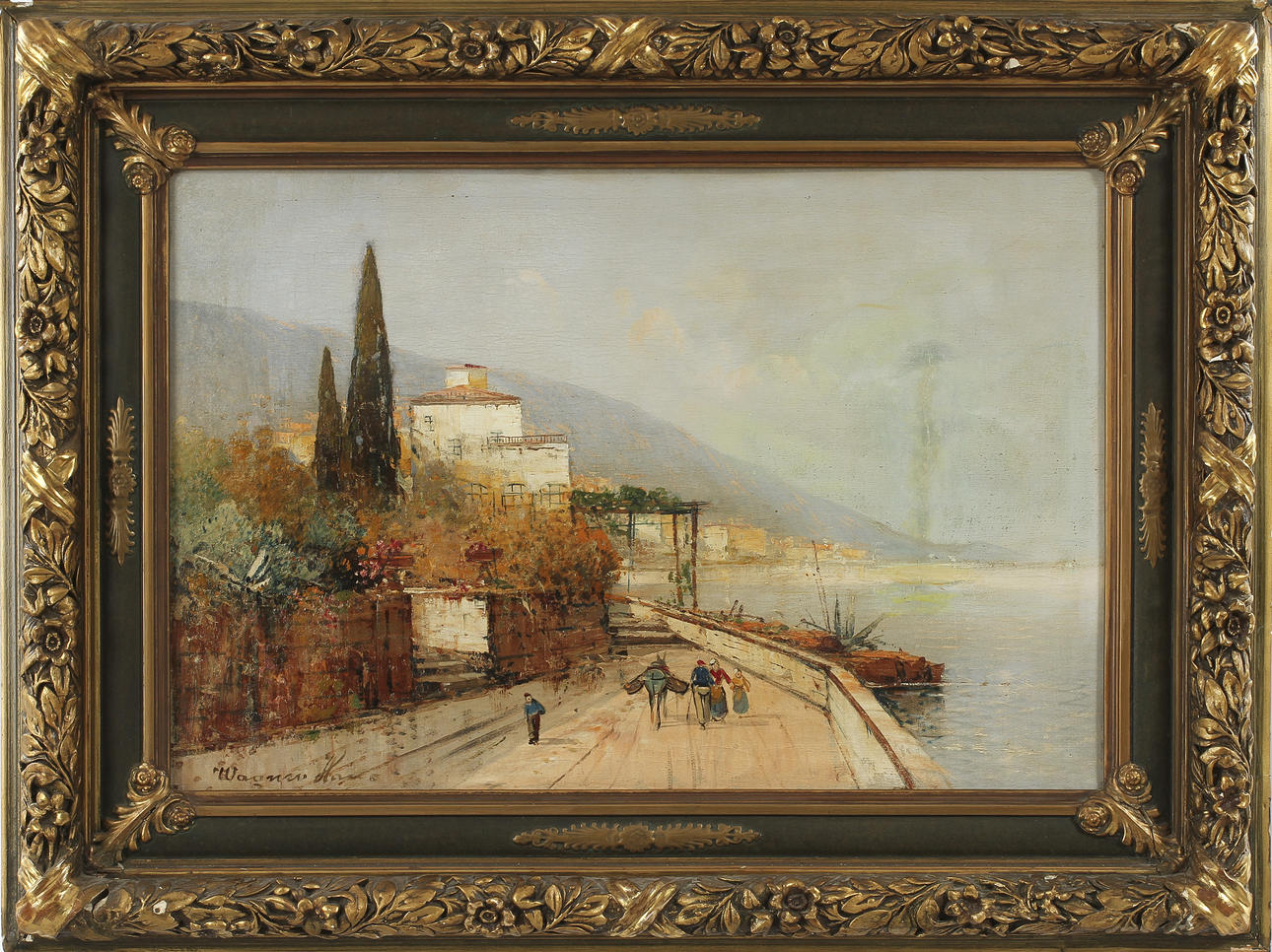 GEORG FISCHOF, olja på duk, sign Wagner H.