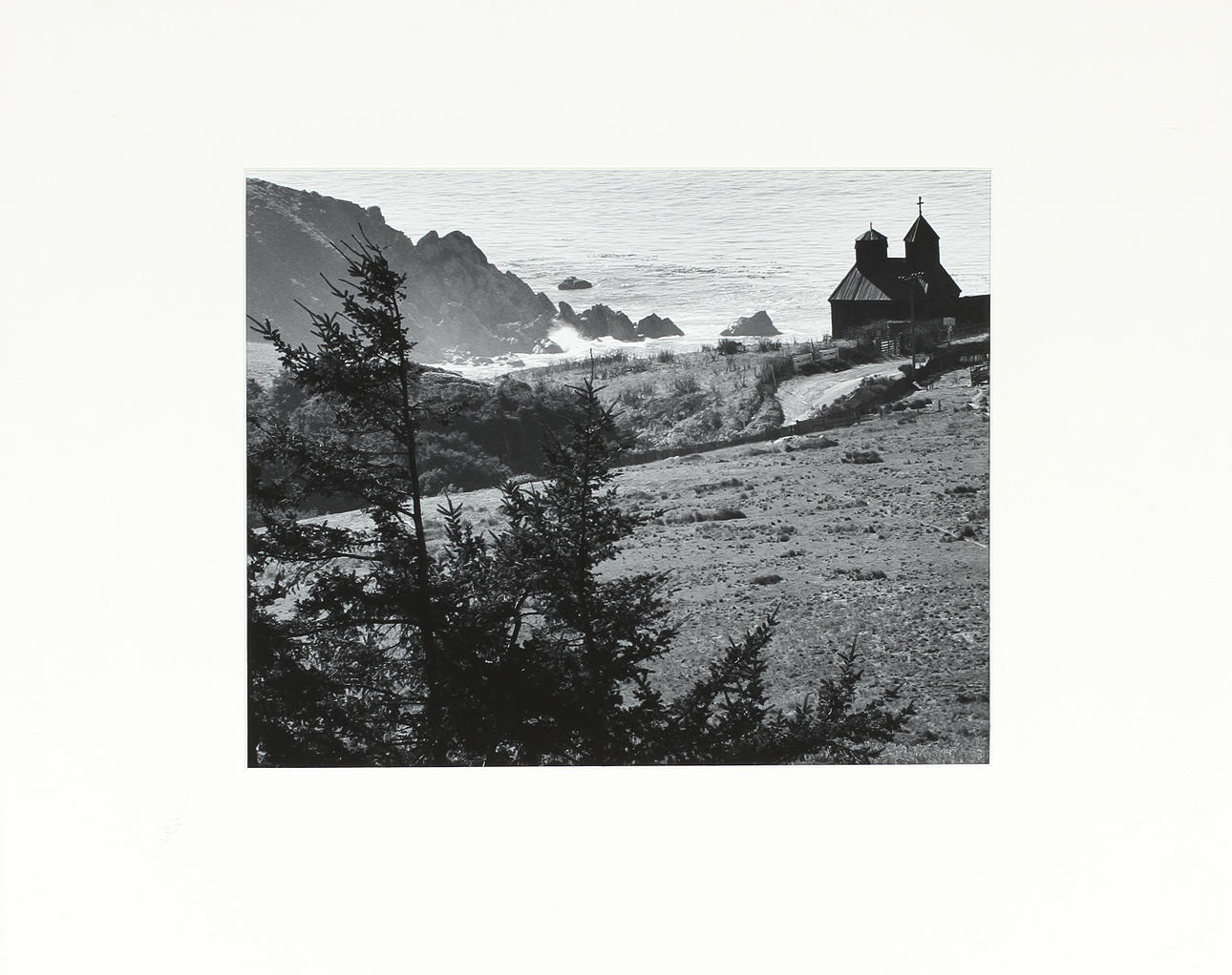 ANSEL ADAMS. silvergelatin, "Fort Ross, Northern California Coast Redwood Empire Association".