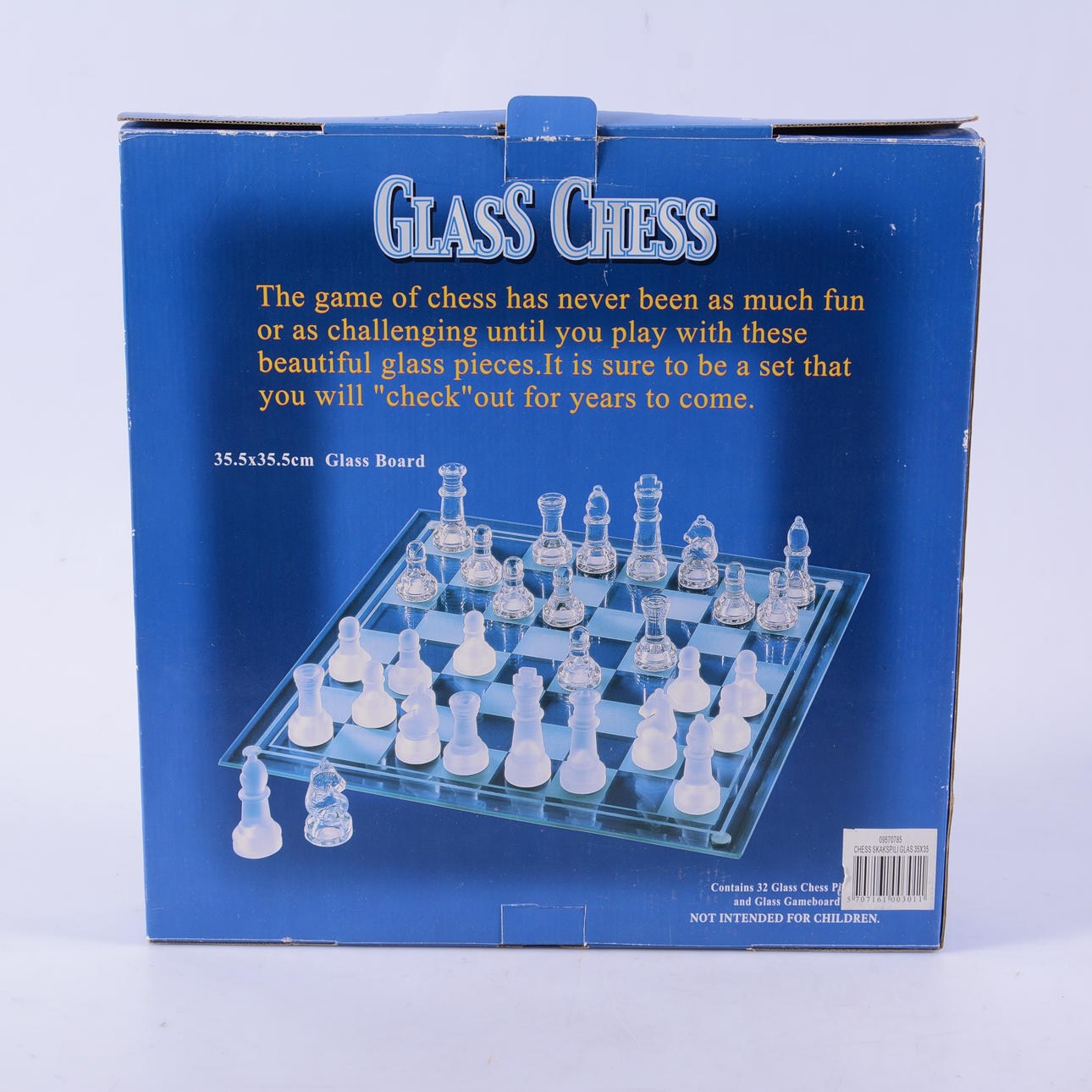 SCHACKSPEL, glas, Glass Chess.