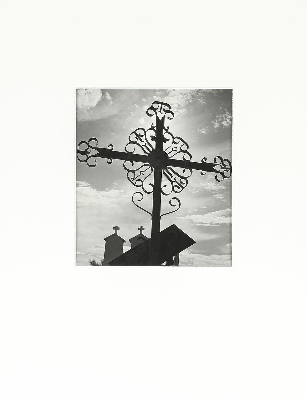 ANSEL ADAMS. silvergelatin, "Mission San Xavier Del Bac Tuscon Arizona".