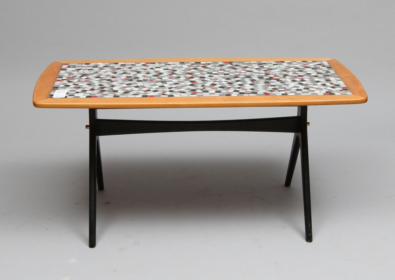 SOFFBORD, skiva i mosaik, 1950-tal.