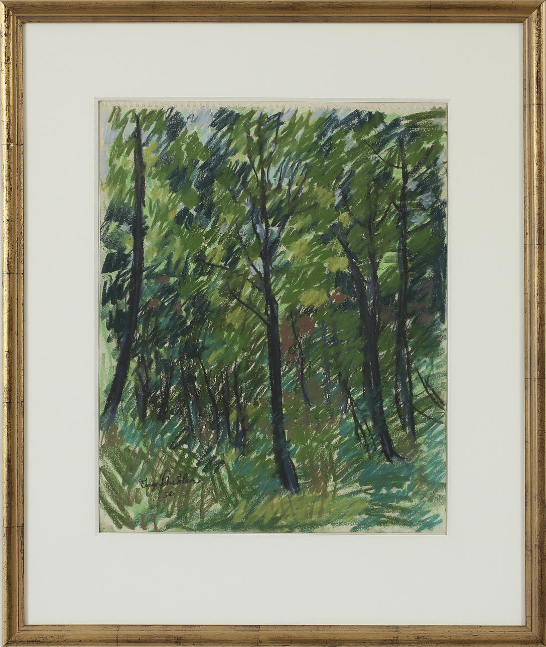 INGE SCHIÖLER. Krita, signerad och daterad 56.