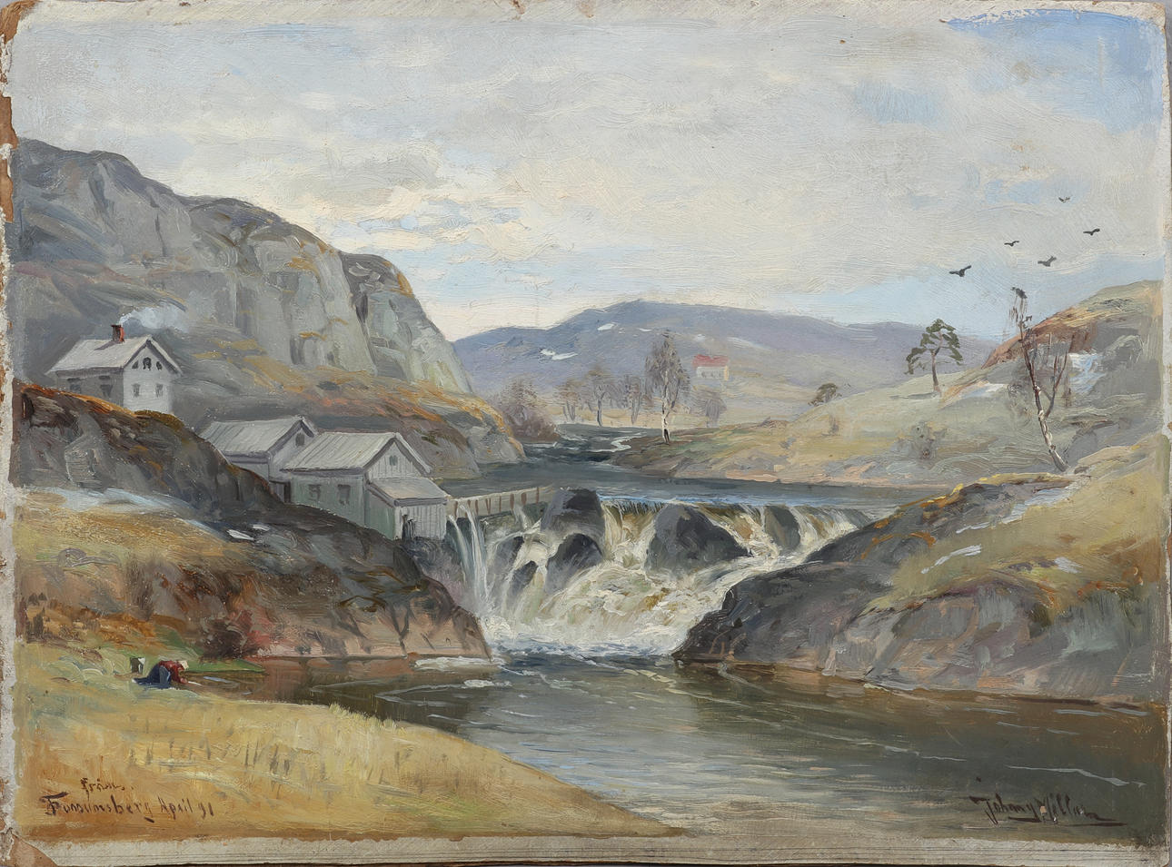 JOHNNY MILLAR. OIL Board, signed and dated -1891.