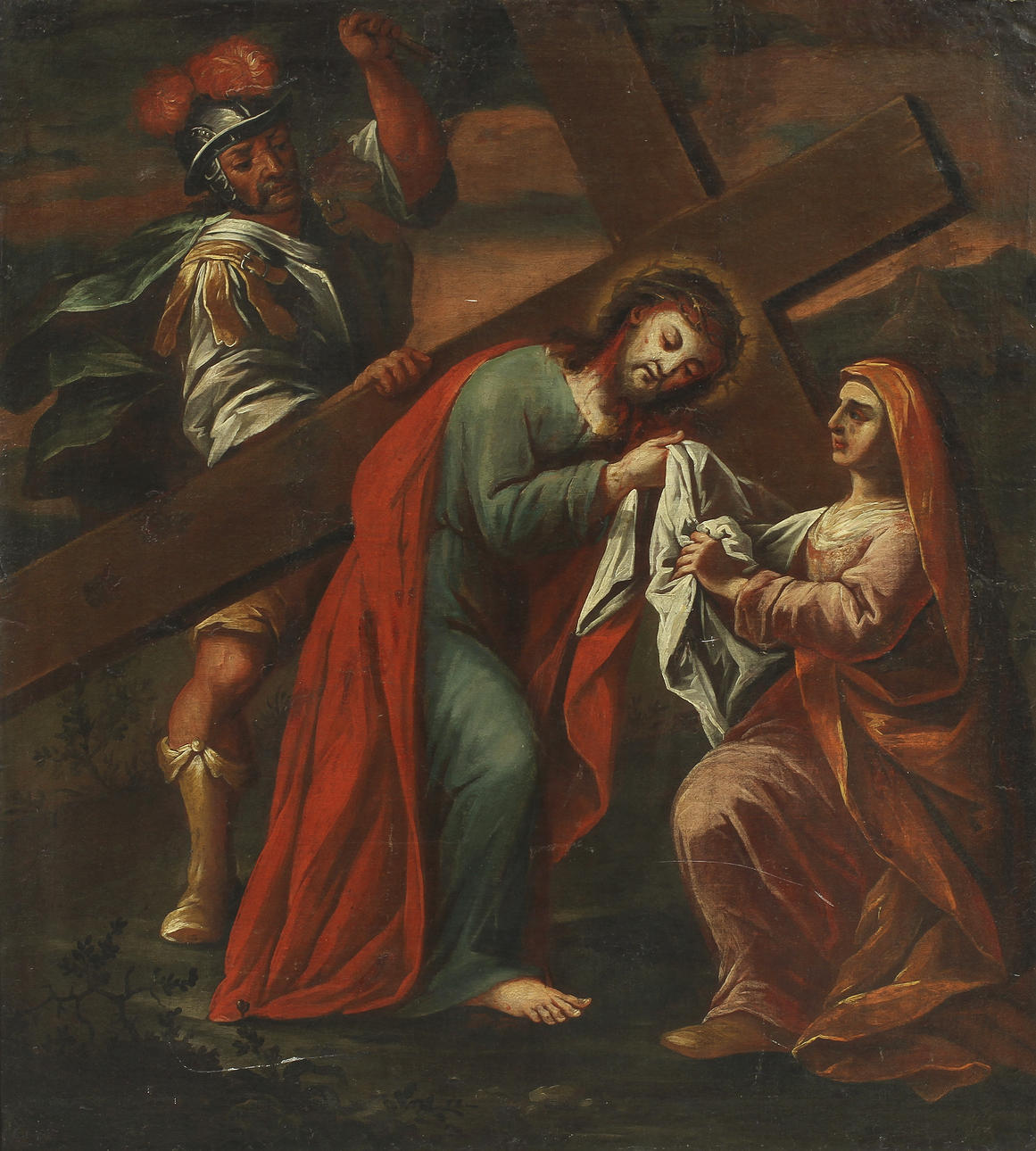 OKÄND KONSTNÄR. Olja på duk, 17/1800-tal.