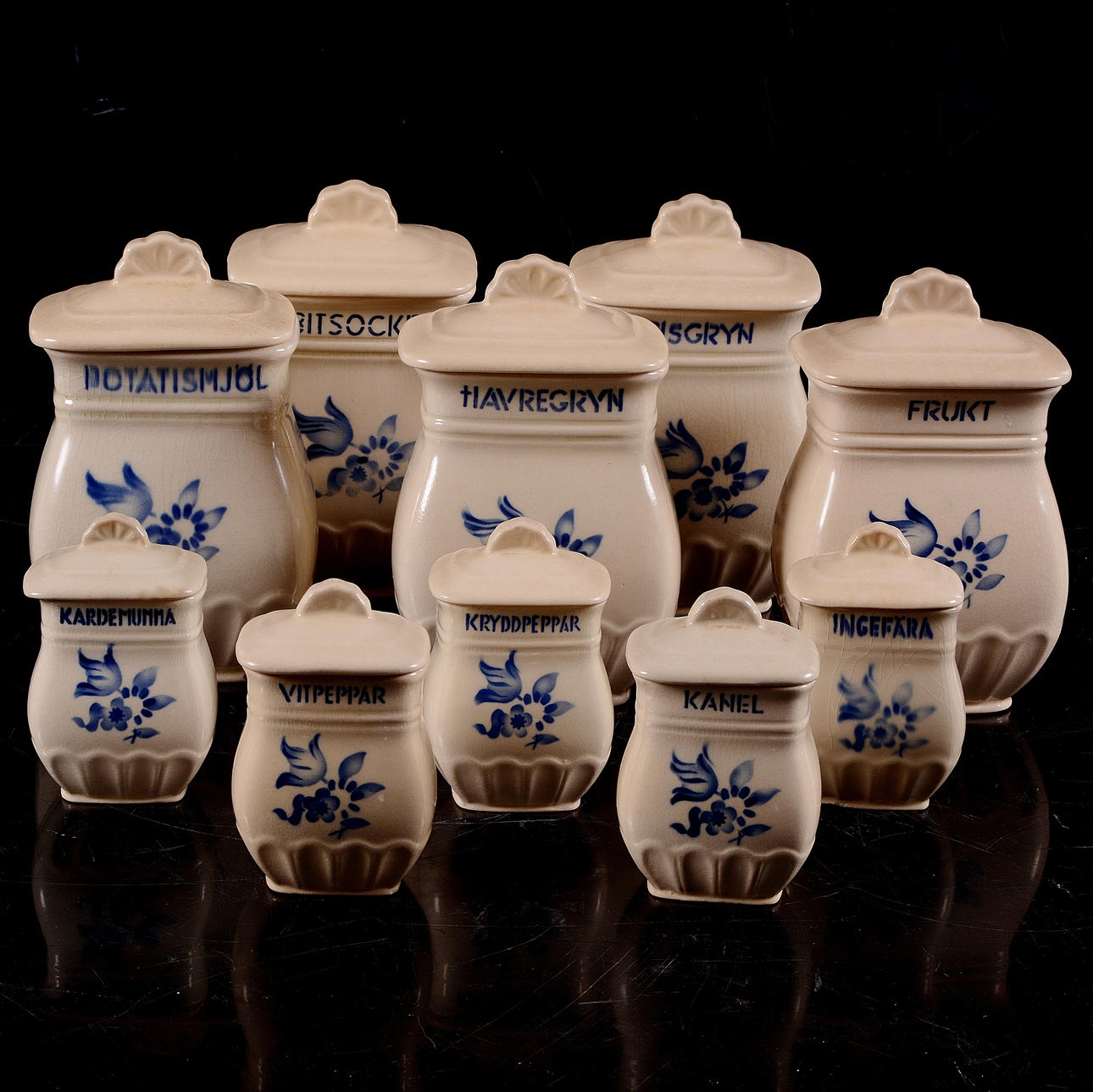 MAustepurkit, posliini, 21 kpl, Rörstrand.