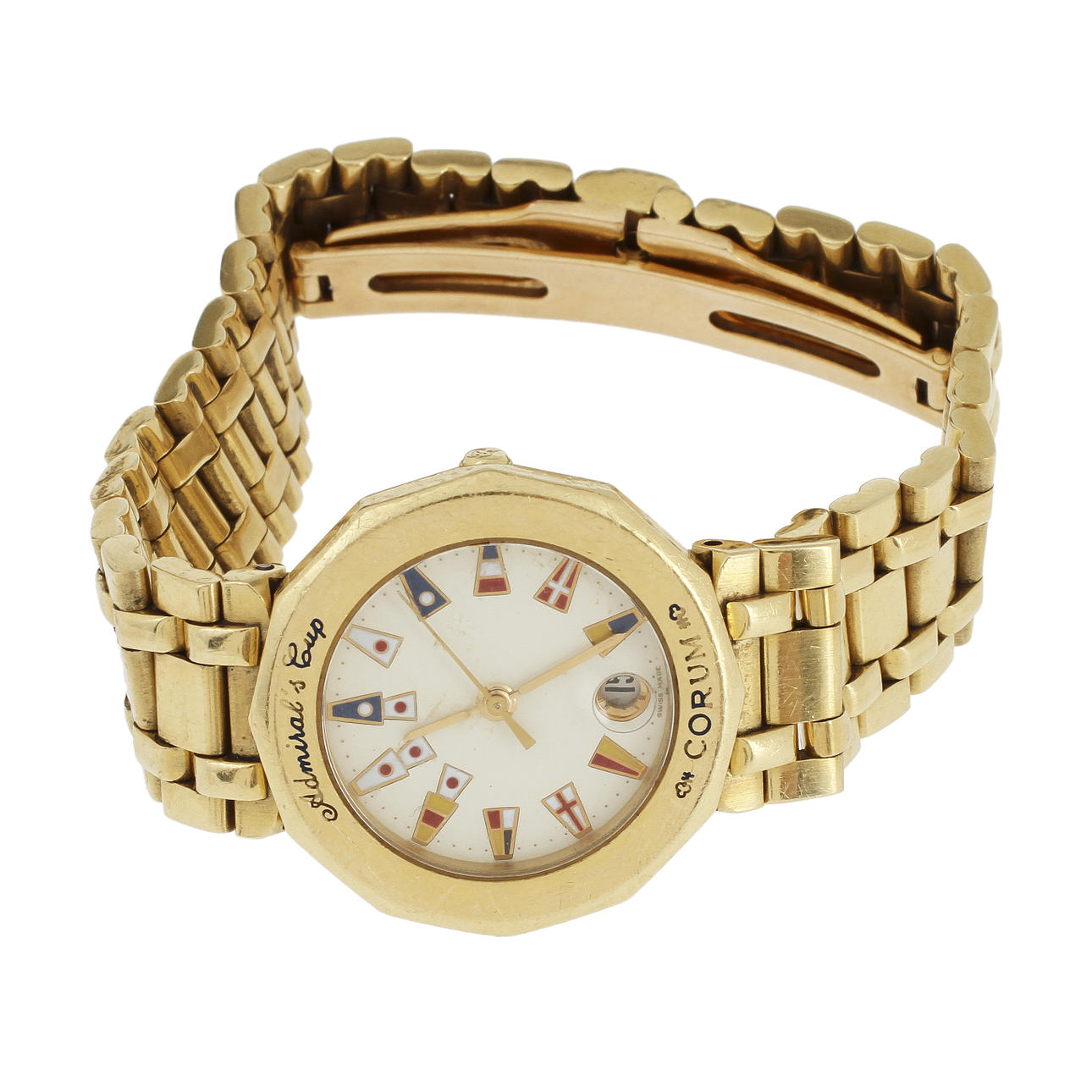 ARMBANDSUR, 18k guld, Corum - Admiral's Cup, Quartz. Diameter 2,5 cm.