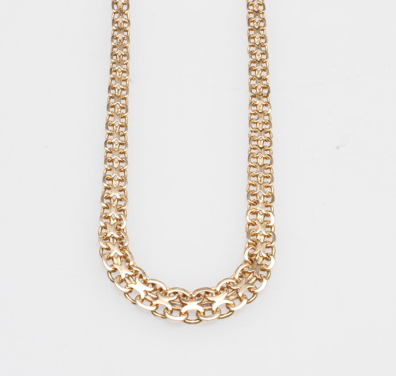 HALSBAND X-LÄNK, 18k guld, vikt ca 14,3 gr.
