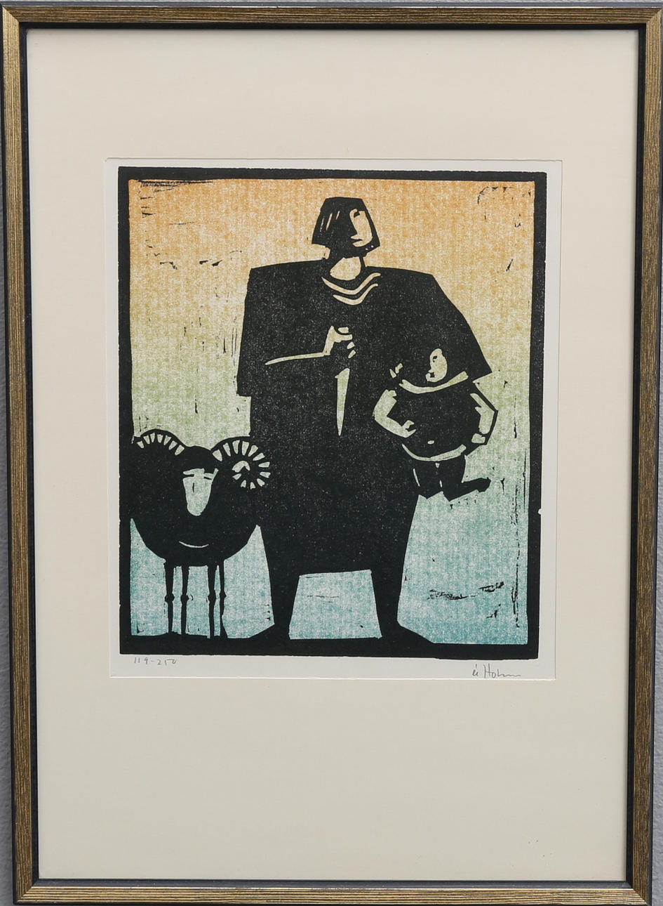 ÅKE HOLM. colored woodcuts, 9 pcs., signed. Art - Engravings