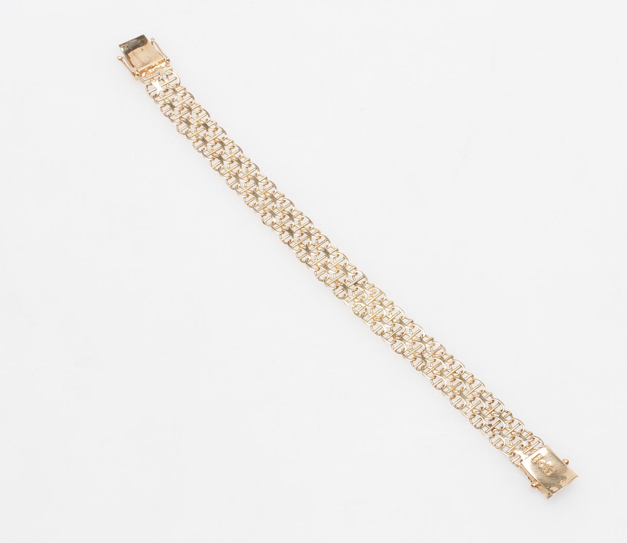 ARMBAND X-LÄNK MED STAV, 18k guld, vikt ca 11,4 gr.