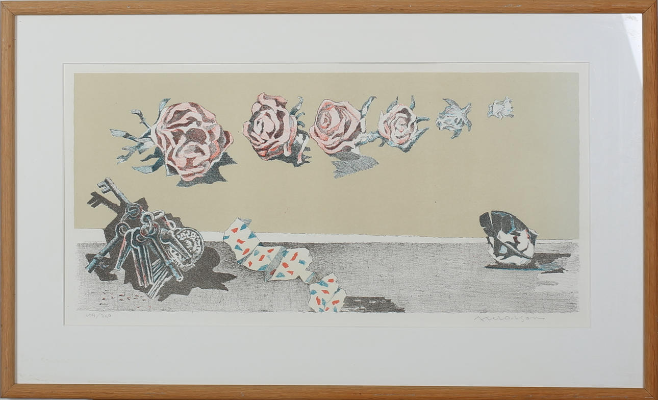 AXEL OLSSON. Strandfynd. Färgserigrafi. Signerad. 109/260.