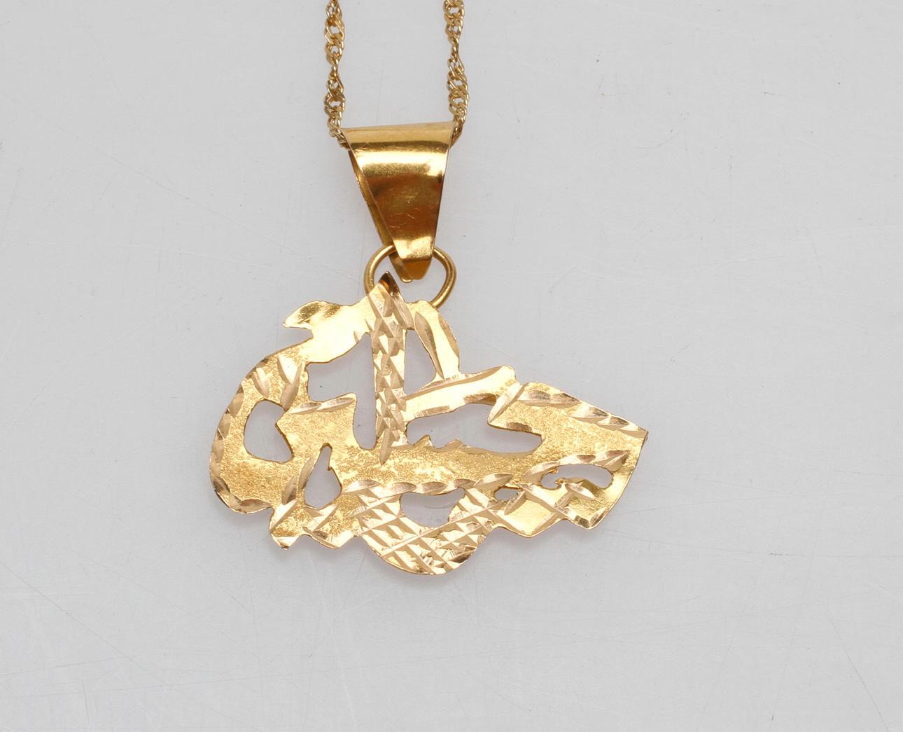 HALSKEDJA med HÄNGE, 21k guld, vikt ca 4,8 gr.