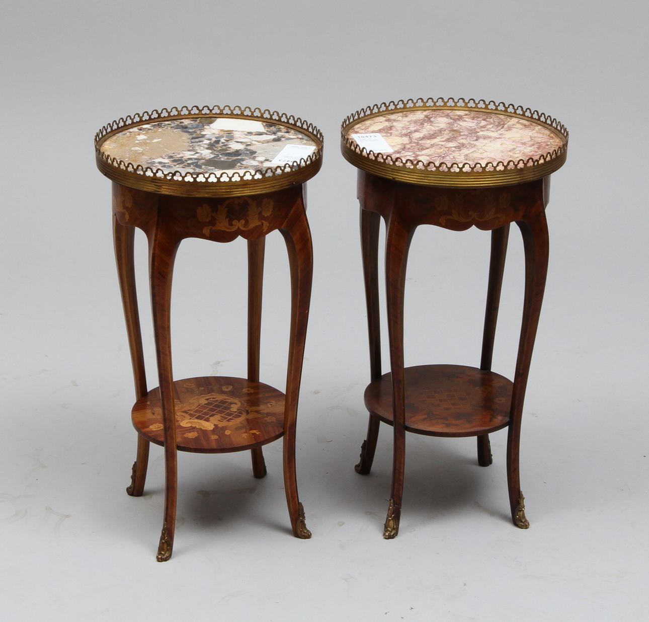 BORD, två stycken. Louise XV-stil. 18/1900-tal.