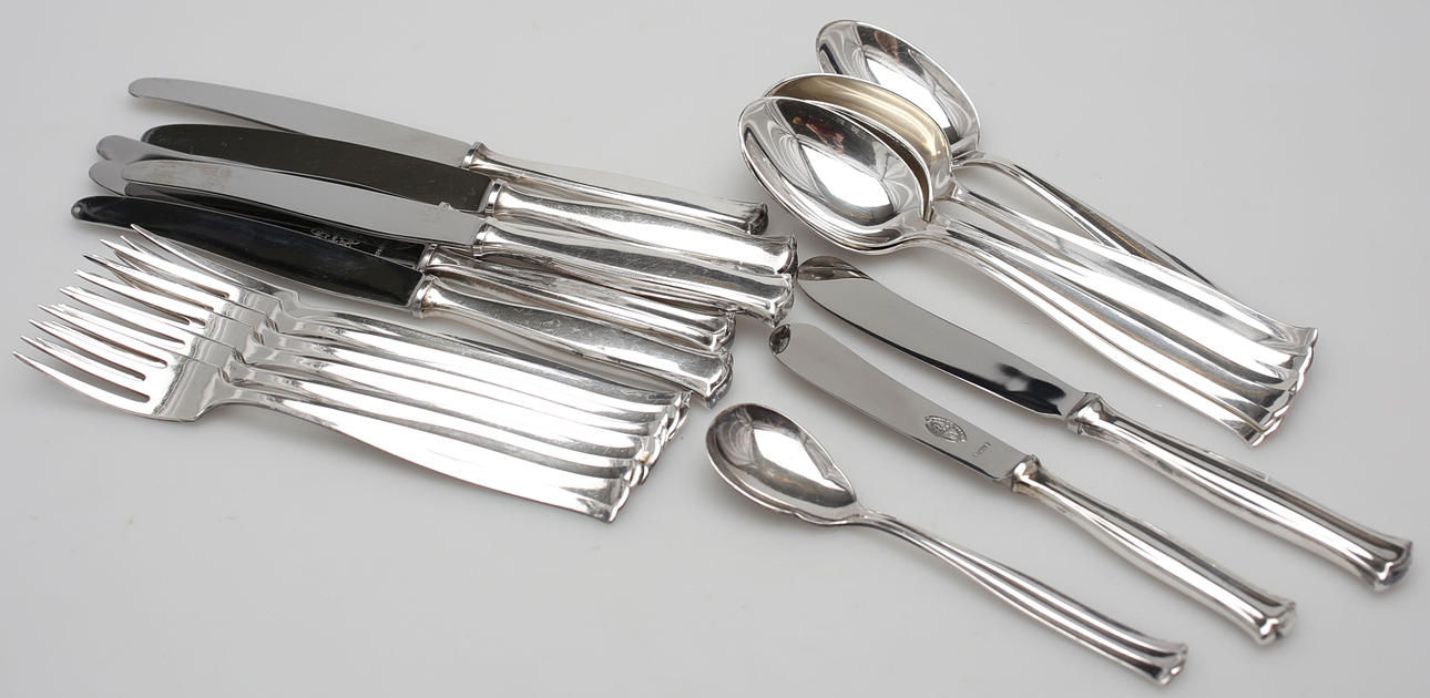 BESTCKSUPPSÄTTNING, 20 delar, nysilver, Birgitta.