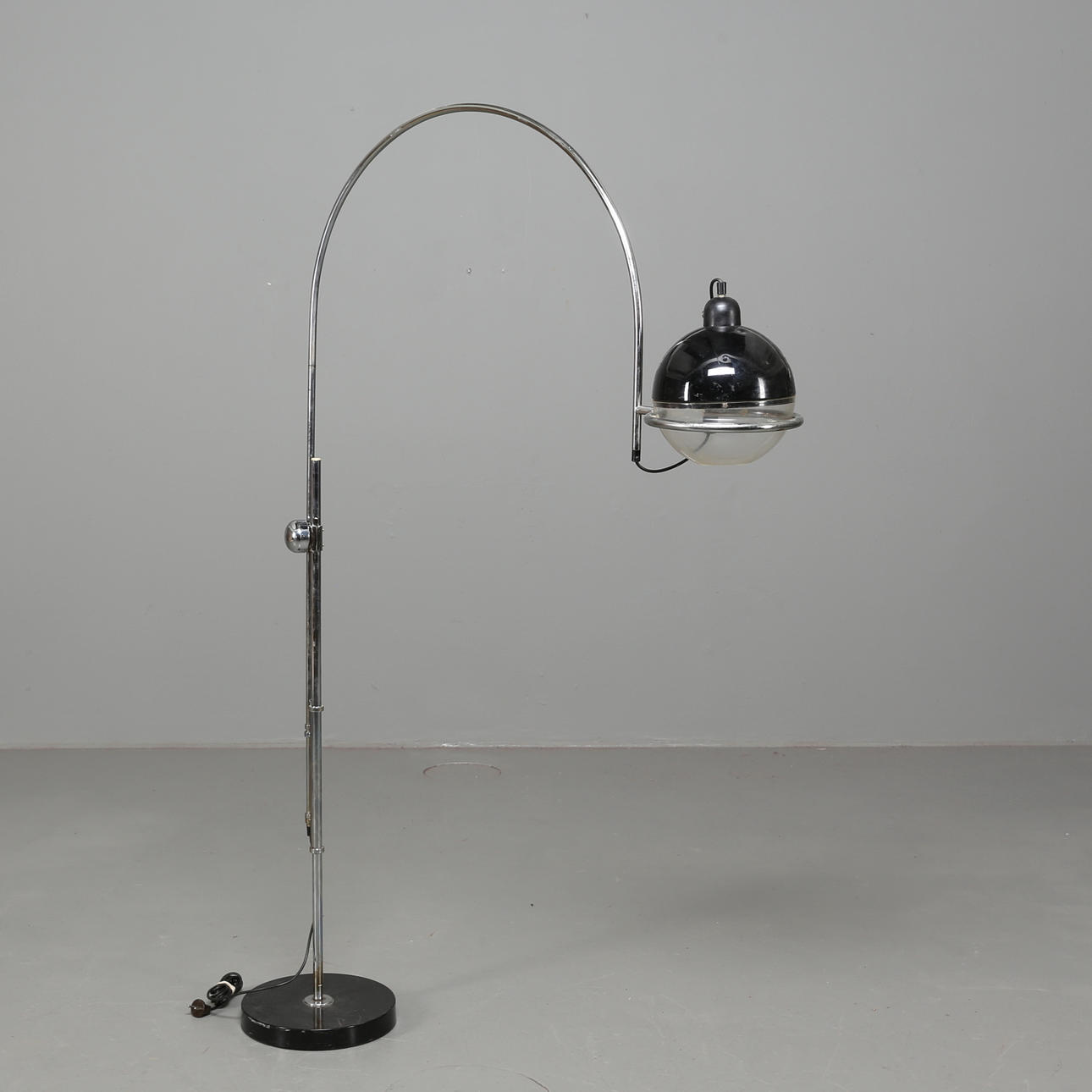 FLOOR LAMP, funky, metal, stone, mid-20th century.