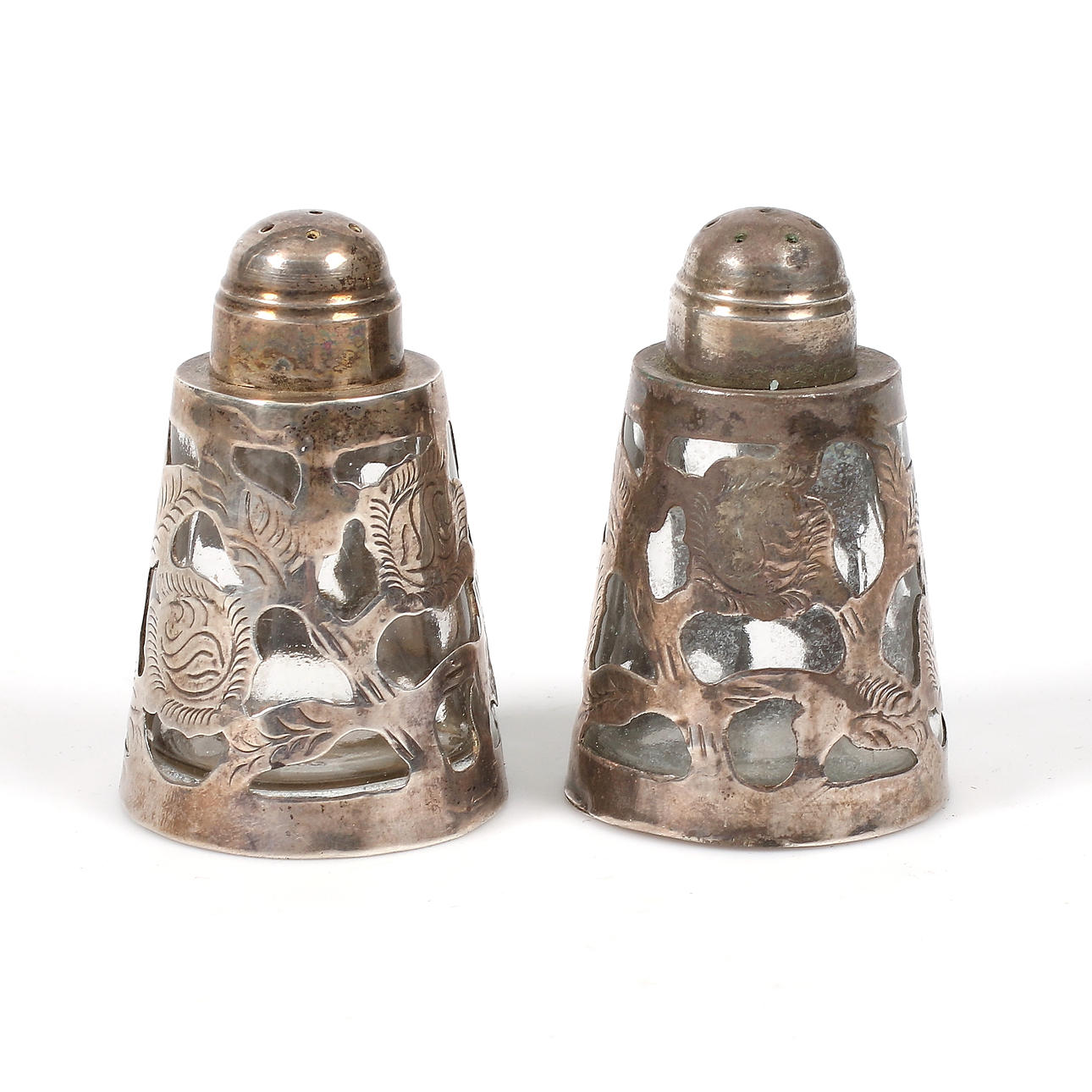 STRÖNER, Sterlingsilber und Glas, Mexiko, 1900.