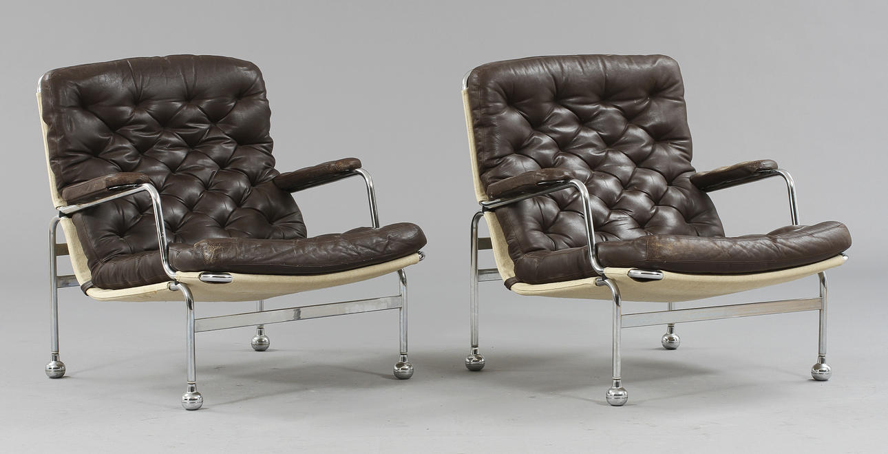 FÅTÖLJER, 1 par, "Karin" Bruno Mathsson för Dux.