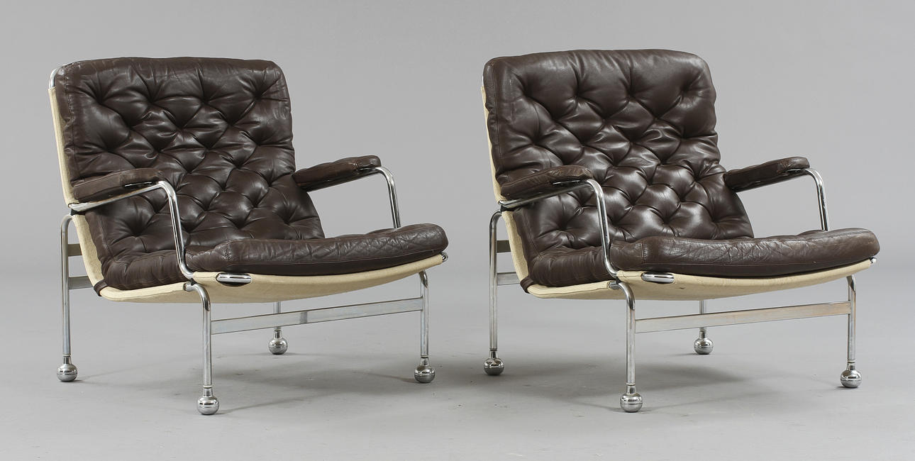 FÅTÖLJER, 1 par, "Karin" Bruno Mathsson för Dux.