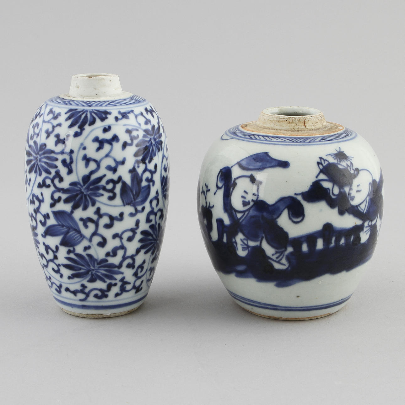 VAS samt BOJAN, porslin, Kina, 1700-tal.