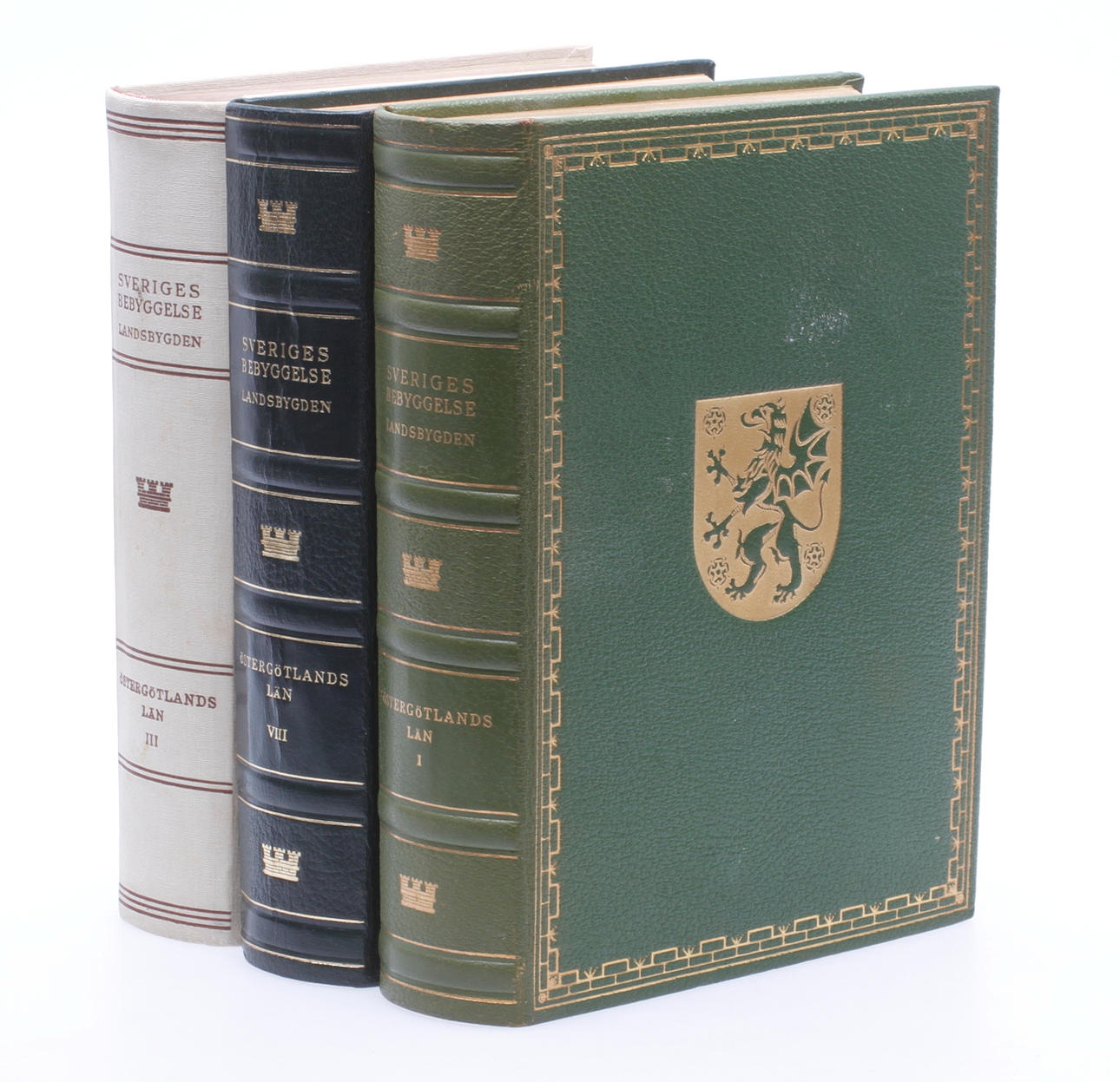 BÖCKER, 3 st, Sveriges bebyggelse, Östergötlands län I, III och VIII.