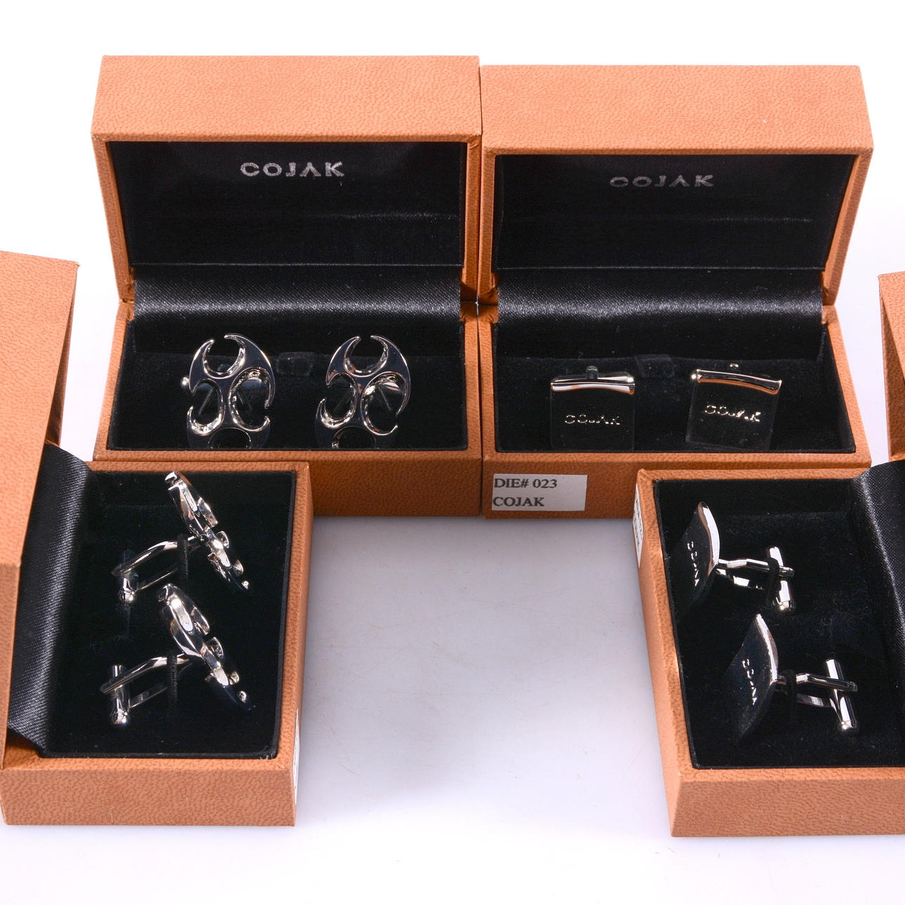 CUFF LINKS, 4 pairs, Cojak, metal.